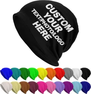 Custom Beanie for Men Women Customized Beanies Design Your Own Text/Photo/Logo/Image/Name/Picture Personalized Skull Cap
