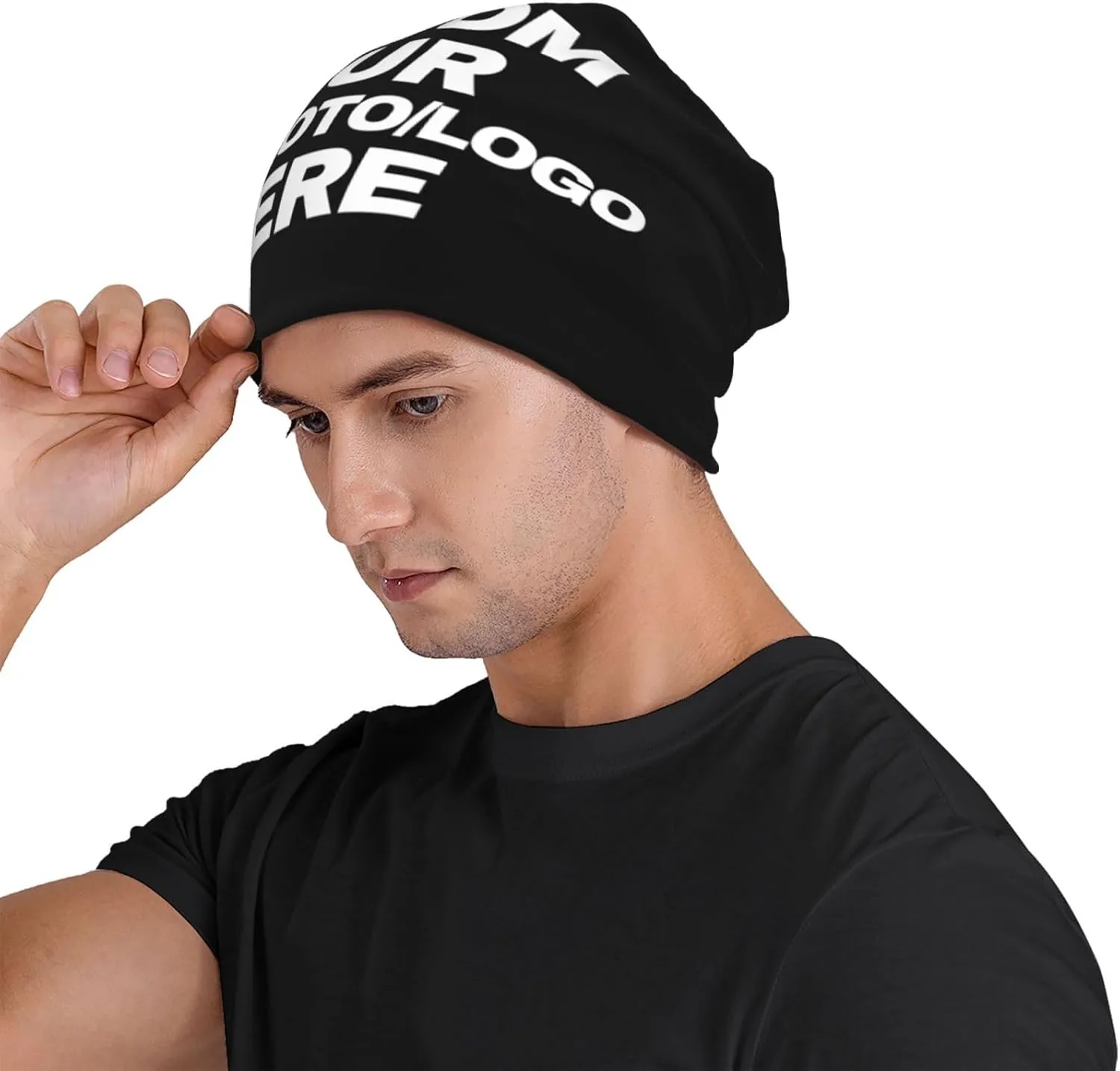 Custom Beanie for Men Women Customized Beanies Design Your Own Text/Photo/Logo/Image/Name/Picture Personalized Skull Cap