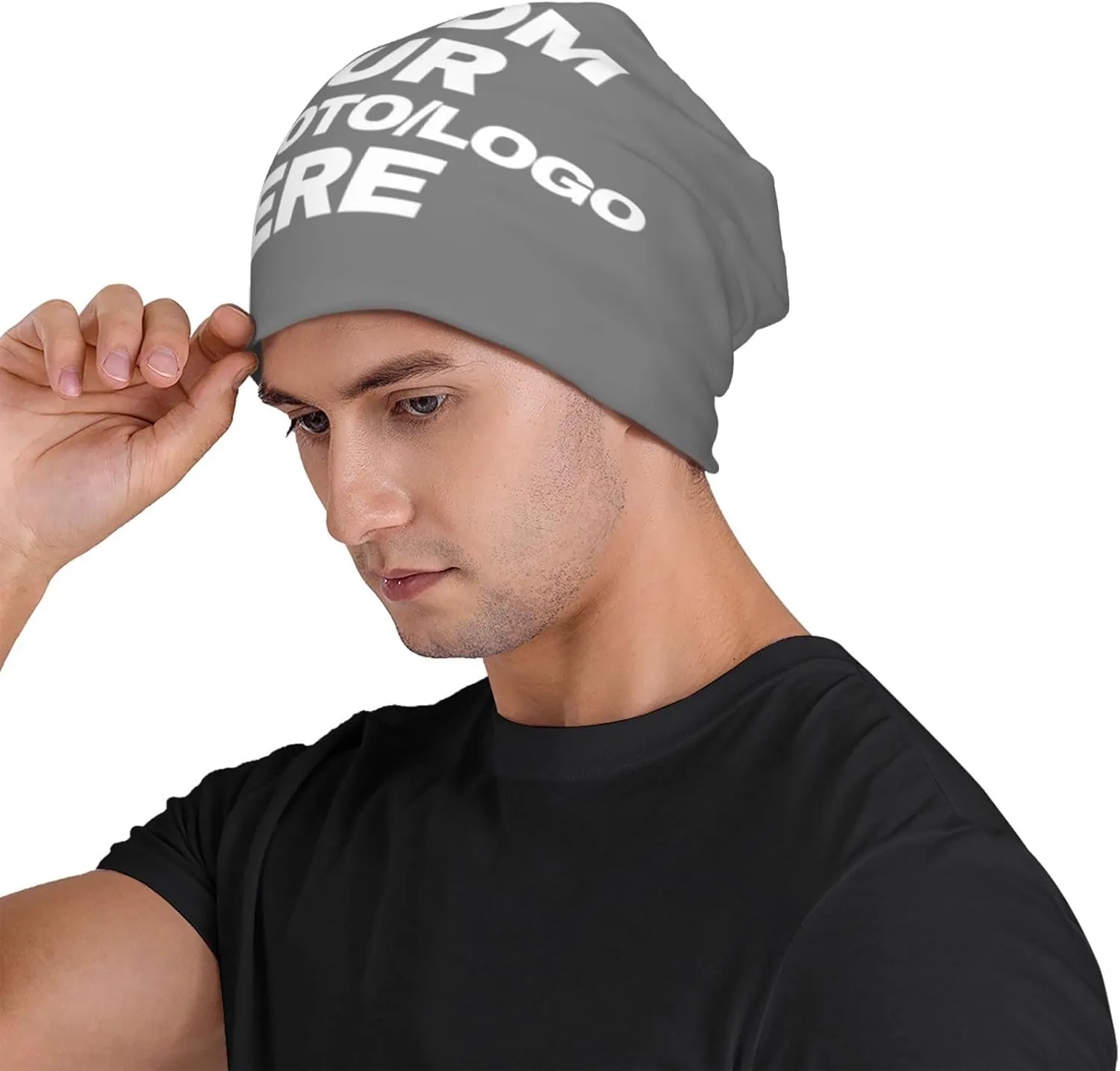 Custom Beanie for Men Women Customized Beanies Design Your Own Text/Photo/Logo/Image/Name/Picture Personalized Skull Cap