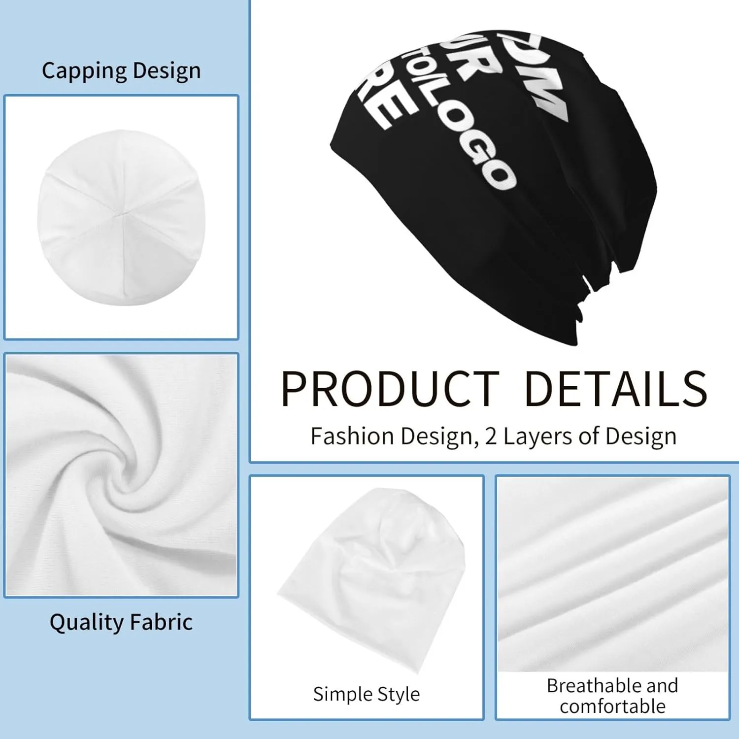 Custom Beanie for Men Women Customized Beanies Design Your Own Text/Photo/Logo/Image/Name/Picture Personalized Skull Cap