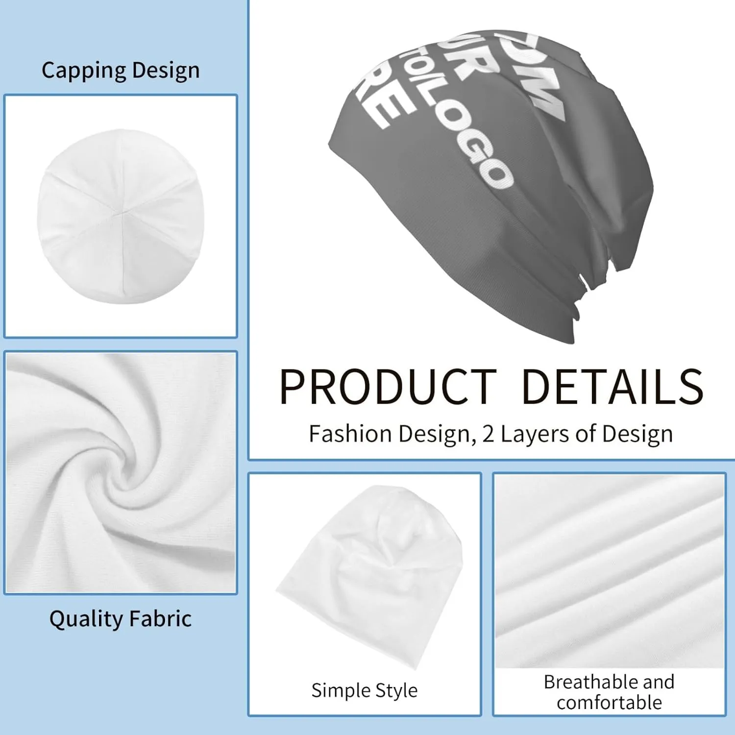 Custom Beanie for Men Women Customized Beanies Design Your Own Text/Photo/Logo/Image/Name/Picture Personalized Skull Cap