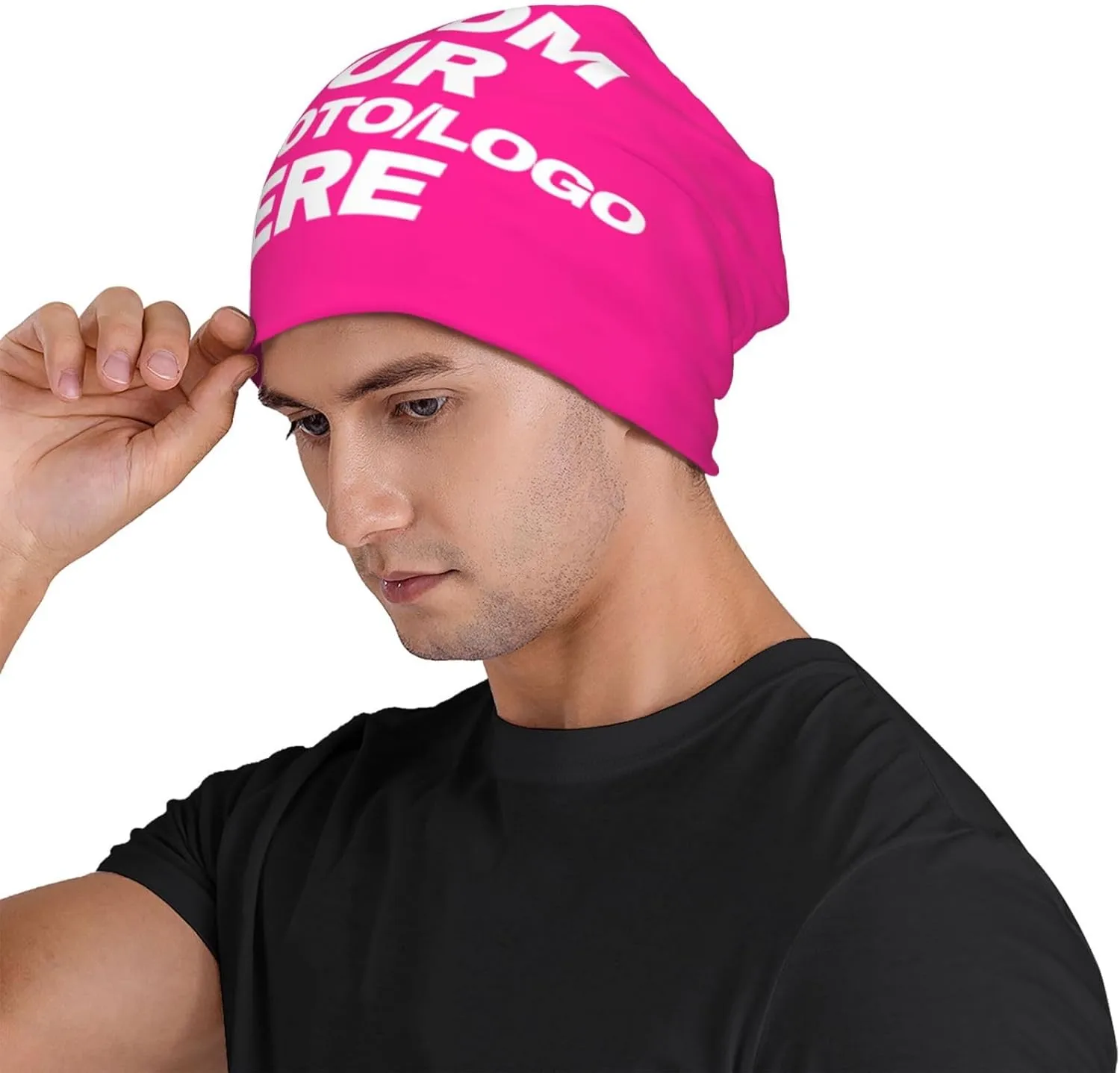 Custom Beanie for Men Women Customized Beanies Design Your Own Text/Photo/Logo/Image/Name/Picture Personalized Skull Cap