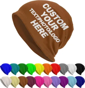 Custom Beanie for Men Women Customized Beanies Design Your Own Text/Photo/Logo/Image/Name/Picture Personalized Skull Cap