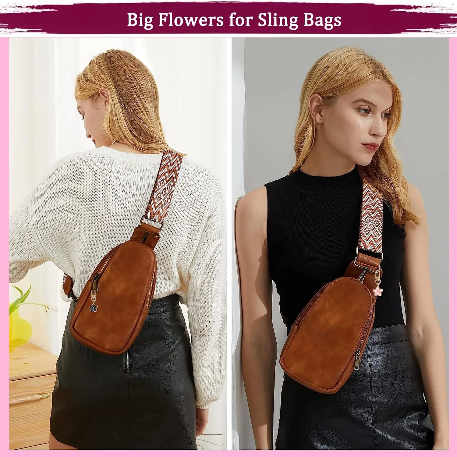 Cute Flower keychains for Women, Aesthetic Keychain Charms, Bag  Purse Charms for Handbags  Backpacks Accessories