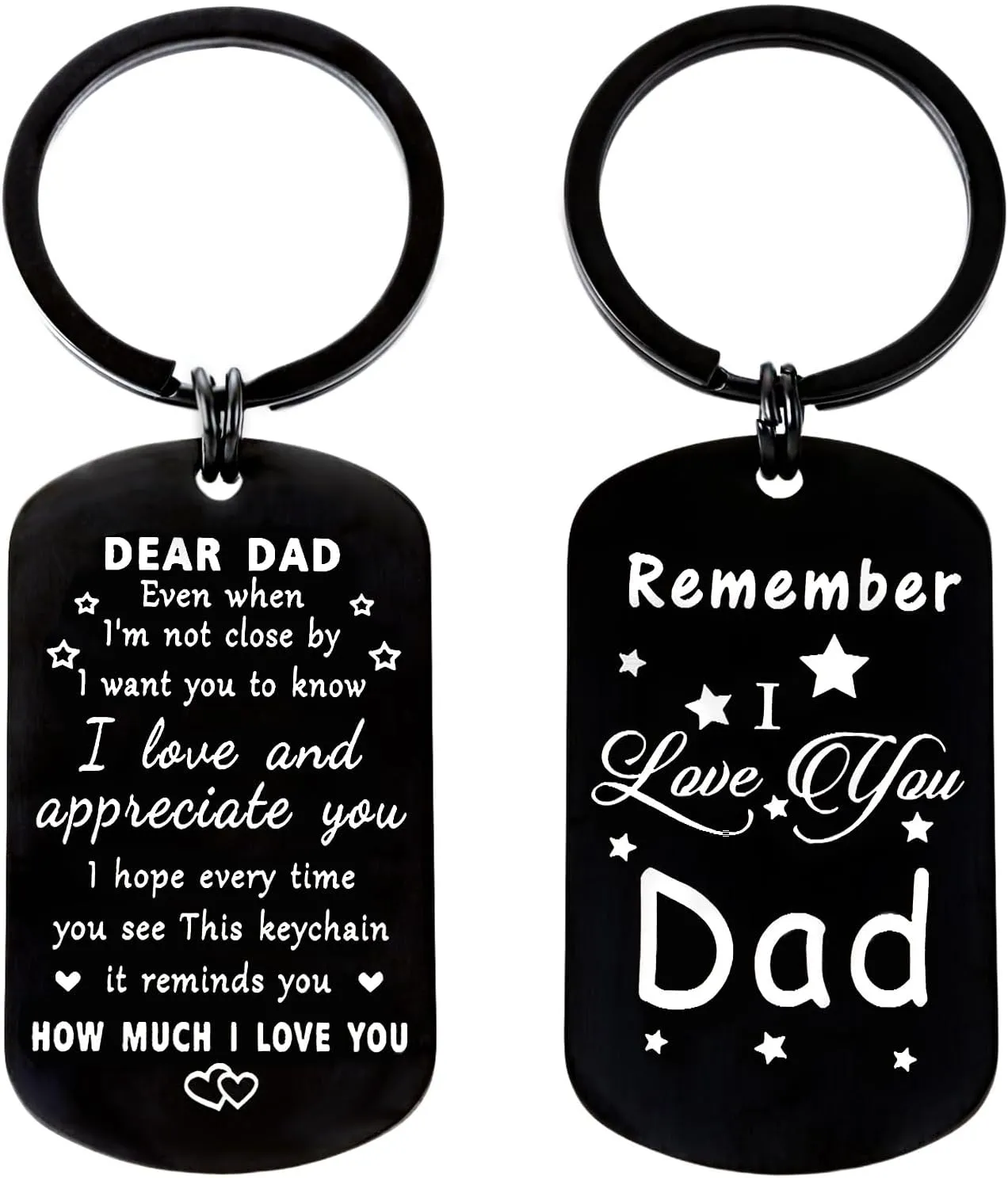 Father's Day Gifts for Dad from Daughter & Son, Cute Keychain Gifts Ideal for Dad Birthday Christmas Valentine's Day