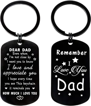 Father's Day Gifts for Dad from Daughter & Son, Cute Keychain Gifts Ideal for Dad Birthday Christmas Valentine's Day
