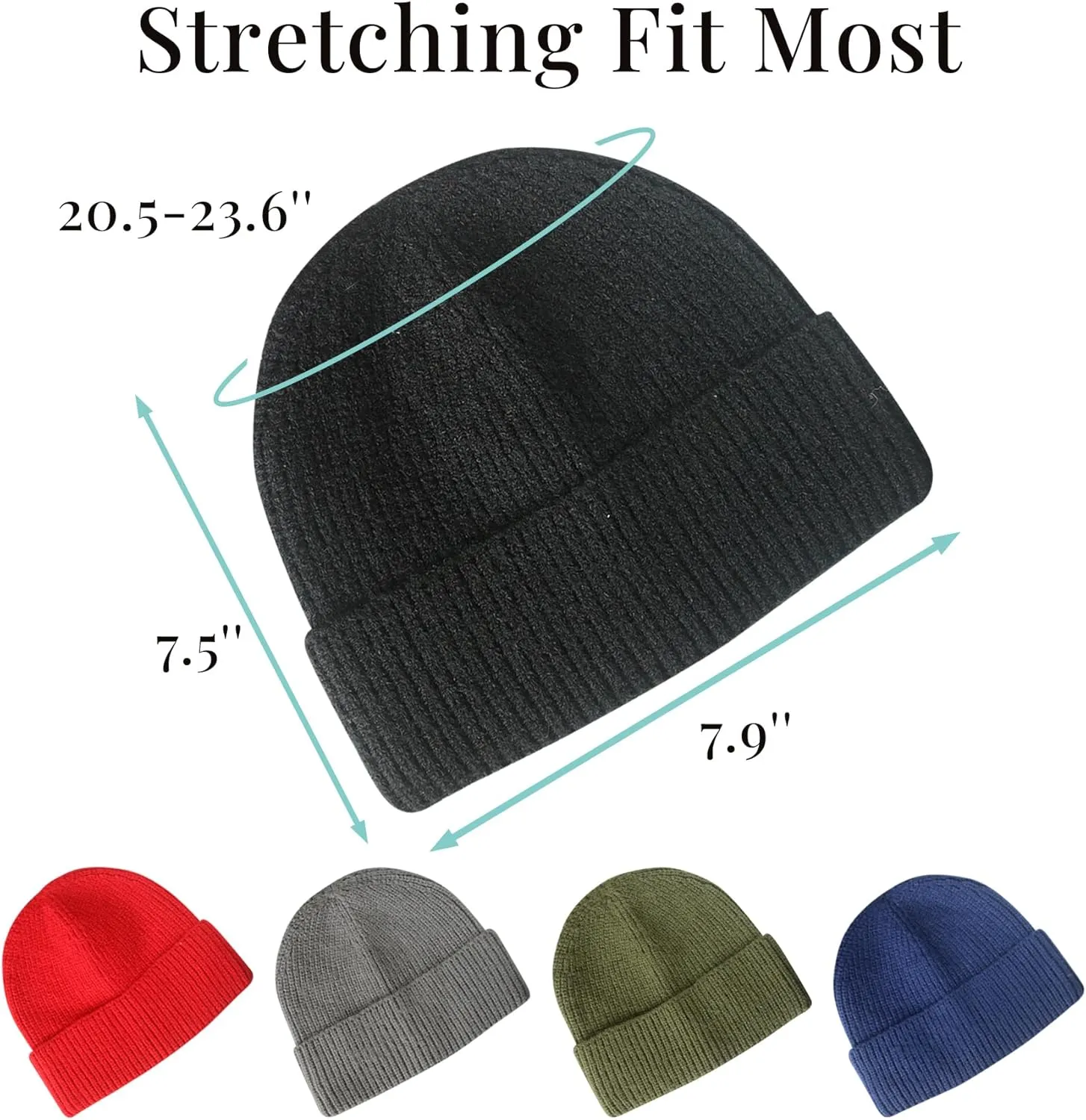 Fisherman Beanie for Men Women Cuff Wool Short Beanies Winter Warm Hat