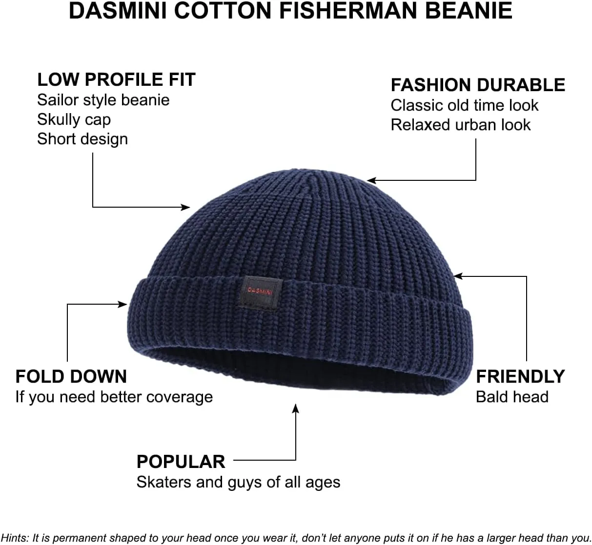 Fisherman Beanie Hats for Men Women,Knit Trawler Skull Cap,Watch Cap,Spring Fall Winter Warm Short Hats