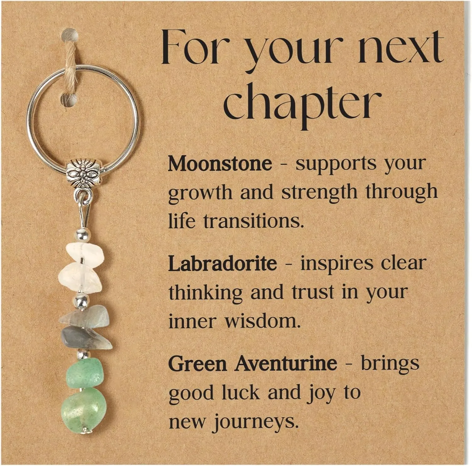 For Your Next Chapter Keychain Good Luck Gifts, Crystal Keychain New Job Gifts, Breakup, Divorce, Retirement, Graduation, Birthday, New Beginnings Present For Women, Positive Vibes Healing