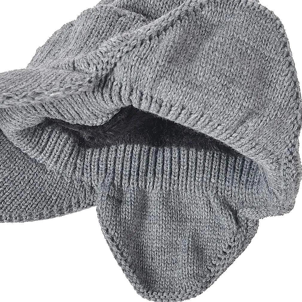 FORBUSITE Men Knit Beanie Visor Cap for Winter Women Thick Beanie with A Brim
