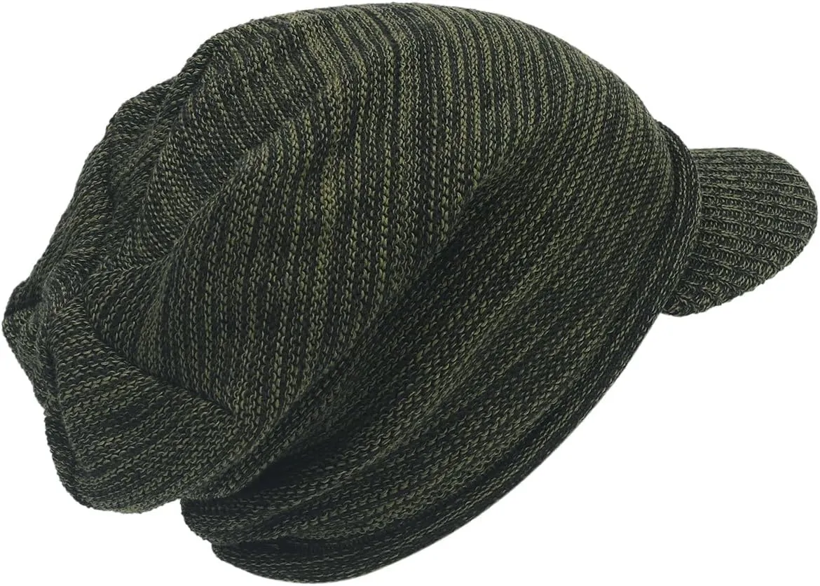 FORBUSITE Men Knit Beanie Visor Cap for Winter Women Thick Beanie with A Brim