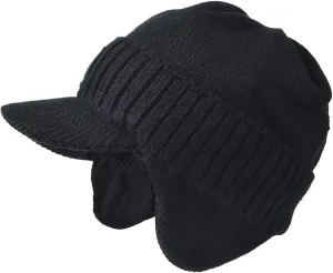 FORBUSITE Men Knit Beanie Visor Cap for Winter Women Thick Beanie with A Brim
