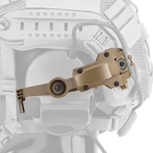 Free-Angle Tactical Headset Rail Mount Compatible with Peltor Comtac Headset Adapter On Team Wendy EXFIL/Flux M-Lok/Ops-Core Fast Arc Rail Adapter, Airsoft Helmet Accessory for Comtac ,,,,(Tan)