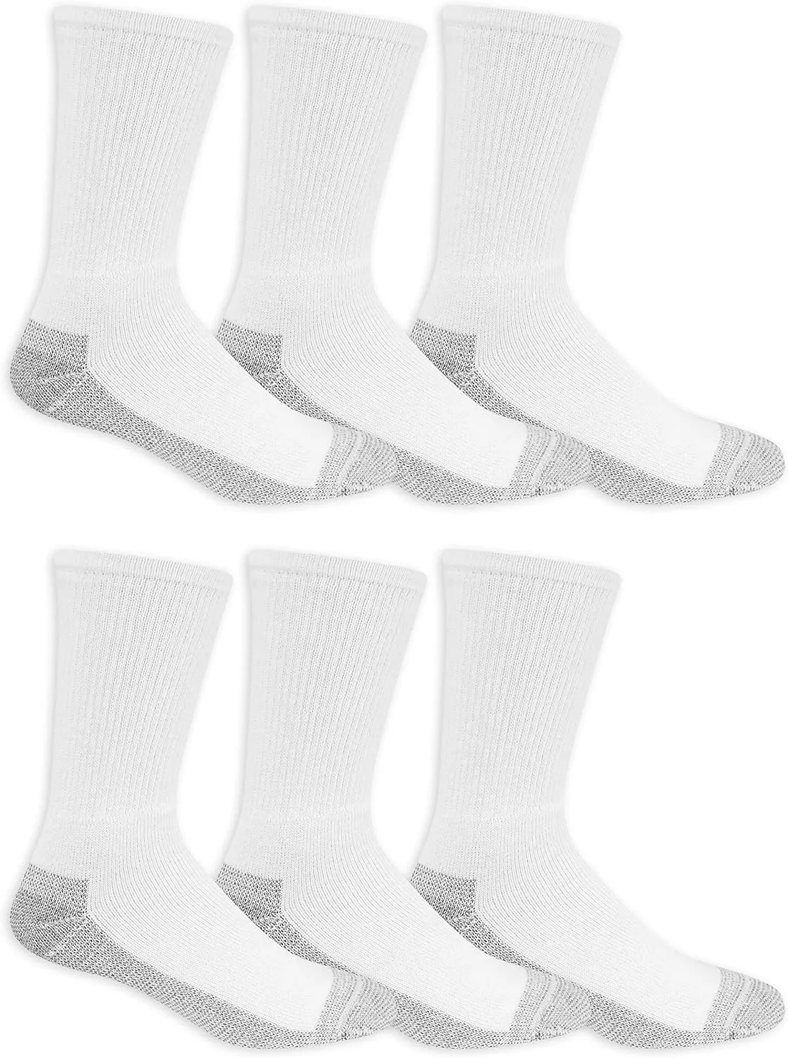 Fruit of the Loom Men's Cushioned Durable Cotton Work Gear Socks with Moisture Wicking