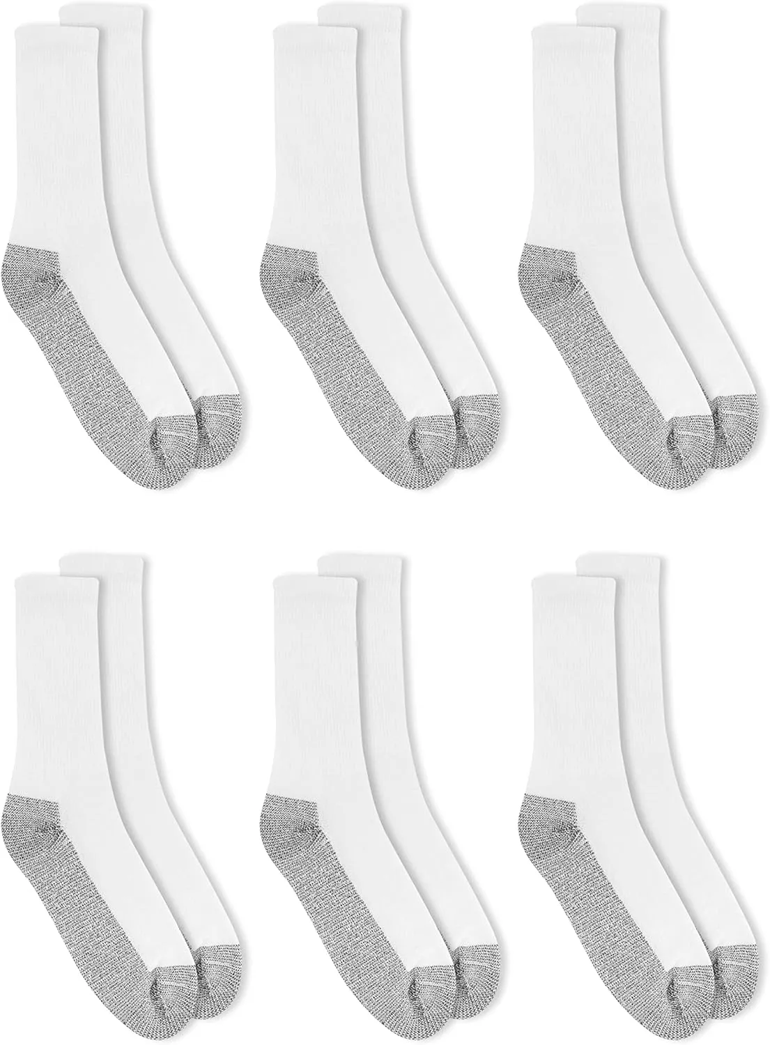 Fruit of the Loom Men's Cushioned Durable Cotton Work Gear Socks with Moisture Wicking