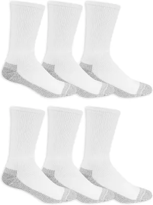 Fruit of the Loom Men's Cushioned Durable Cotton Work Gear Socks with Moisture Wicking