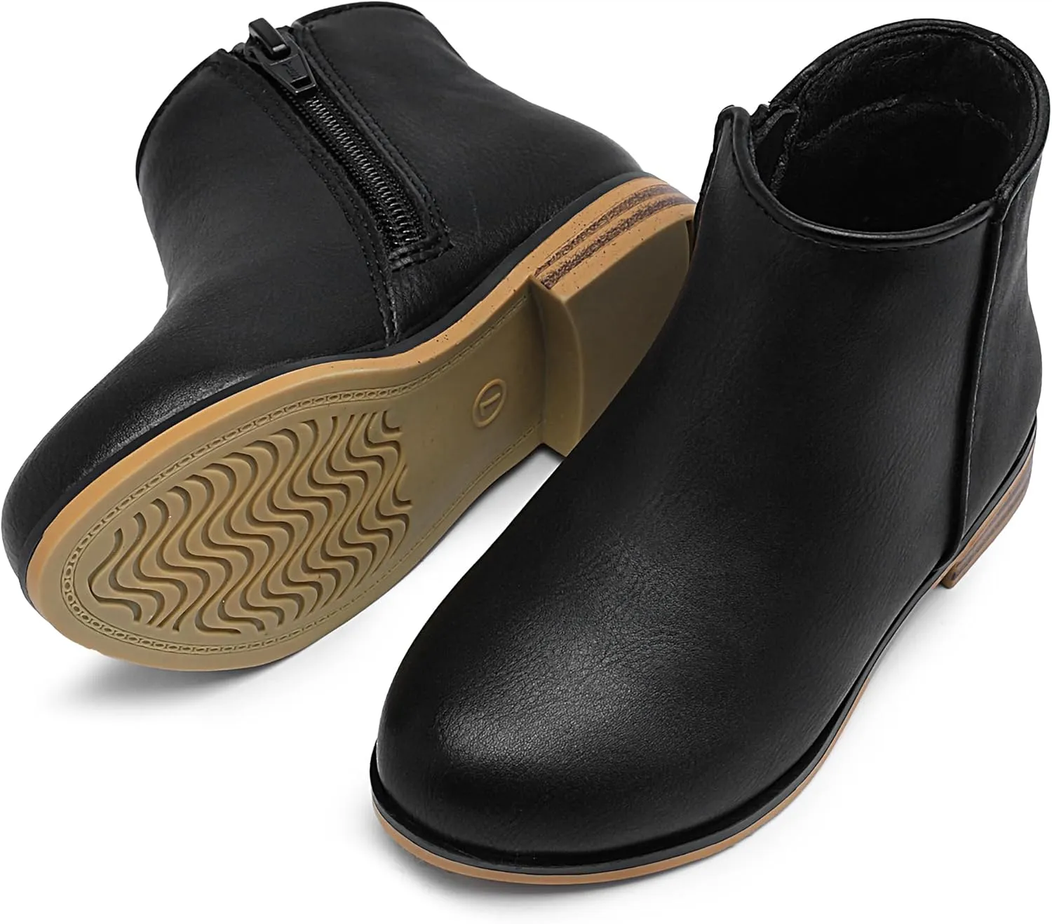Girls Ankle Boots for Kids - Side Zipper Booties, Fashion Short Suede Low Heels
