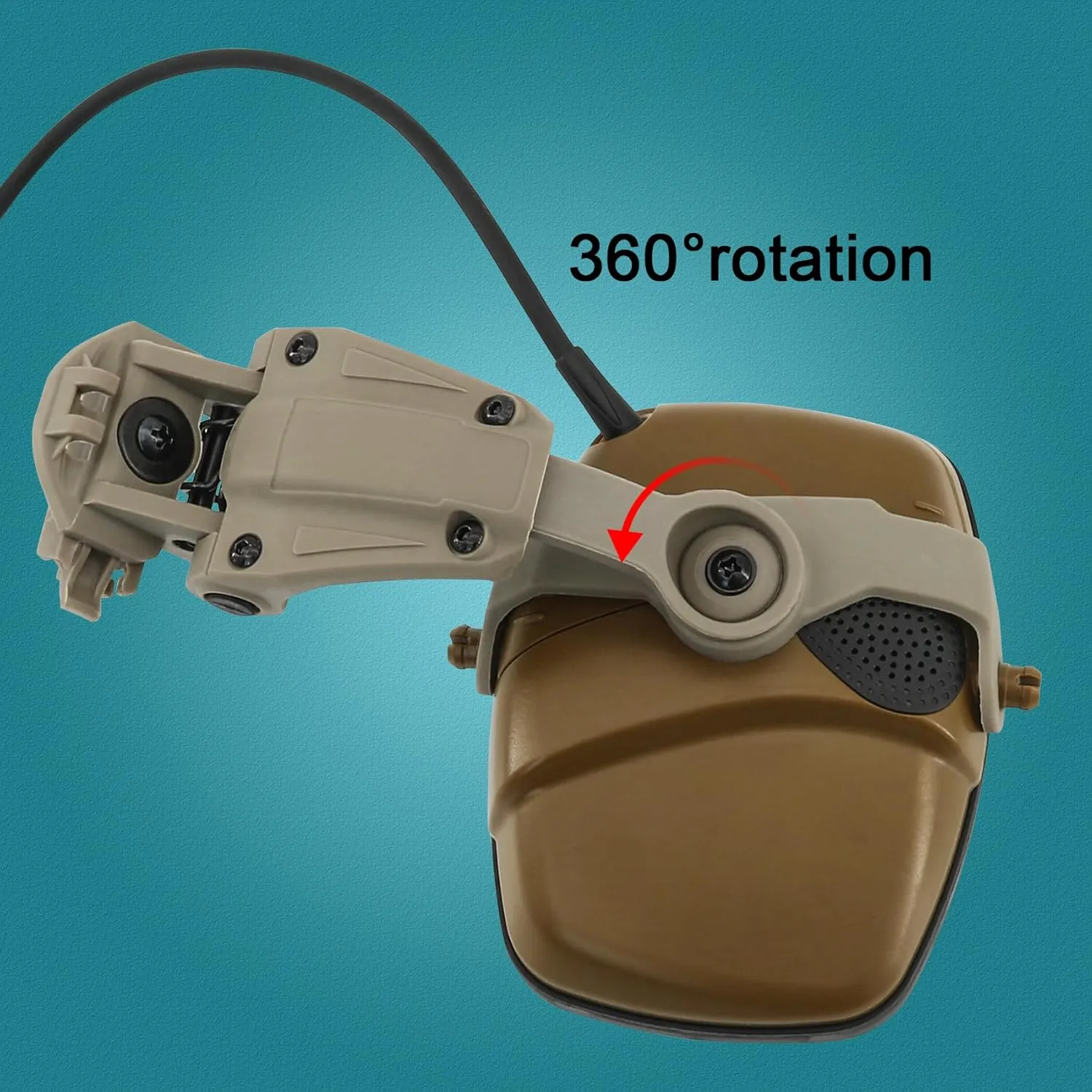 Hearing Protection Noise Cancelling Sound Amplification with Gel Ear Pad/ARC Rail Adapter Ideal for Shooting Sport