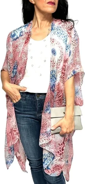 Humble Hilo Womens Kimono Cardigan Sleeveless Lightweight Cover Up Casual & Flowy