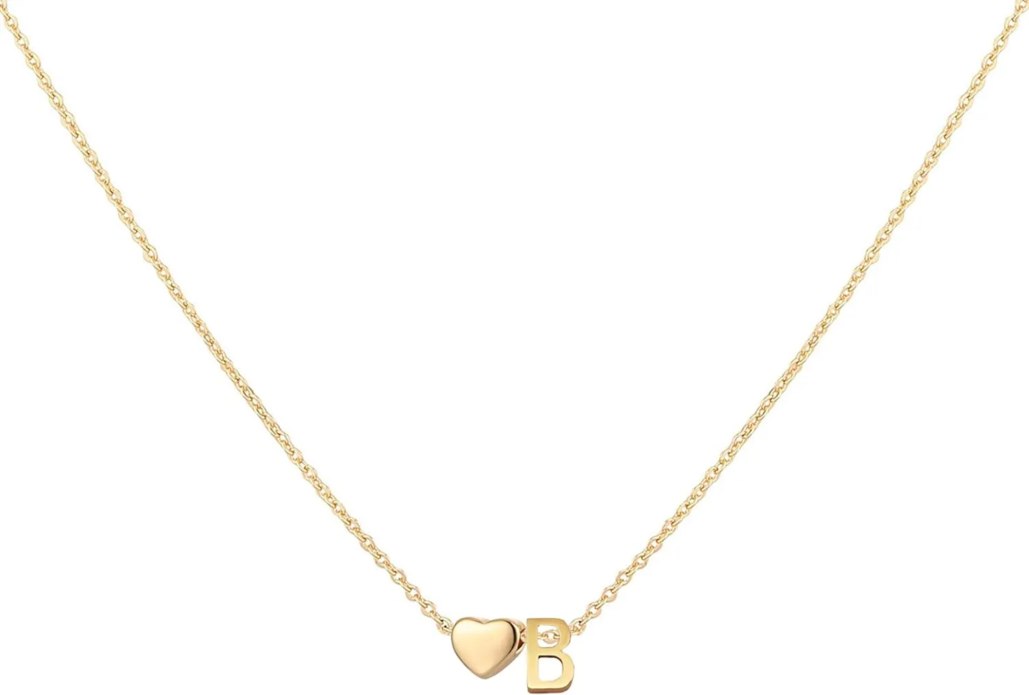 Initial Heart Necklace 18K Gold Plated Stainless Steel Tiny Heart Letter Necklace Personalized Monogram Name Necklace for Women