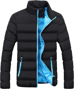 Jacket For Men Lightweight Puffer Jacket Packable Warm Winter Insulated Water Repellent Windproof Quilted Coat