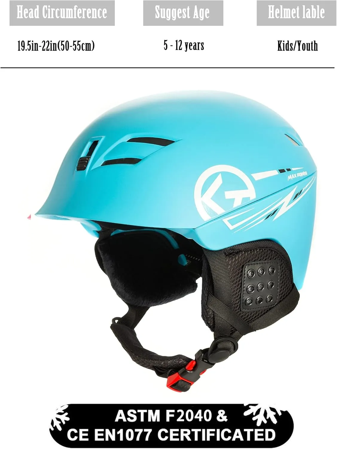Kids Ski Helmet Snowboard Helmet for Youth and Toddler w/Matching Goggles Age 2-6 Years and 5-12 Years ASTM Certified