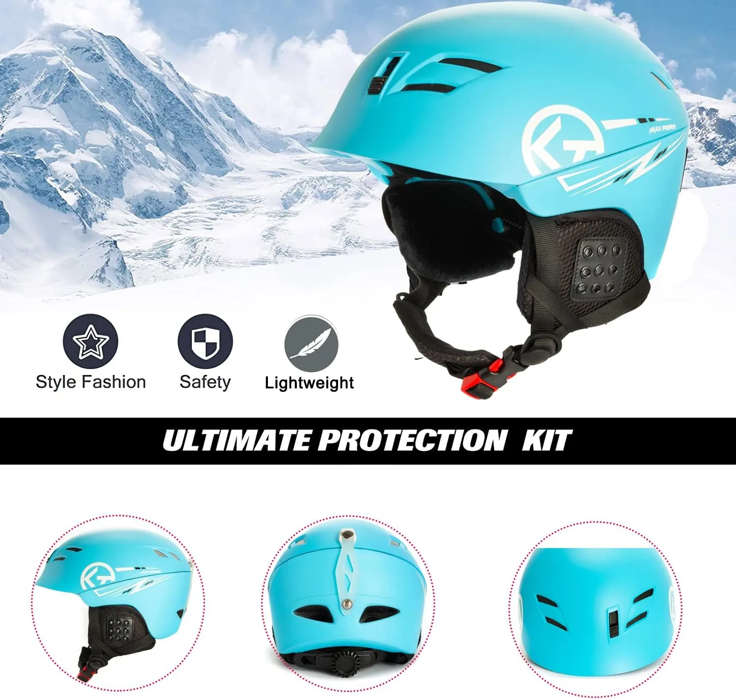 Kids Ski Helmet Snowboard Helmet for Youth and Toddler w/Matching Goggles Age 2-6 Years and 5-12 Years ASTM Certified