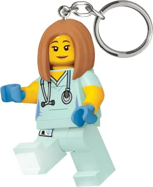 LEGO City Large 3 Inch Tall Figure Keychain Light - Veterinarian/Nurse (KE156H)