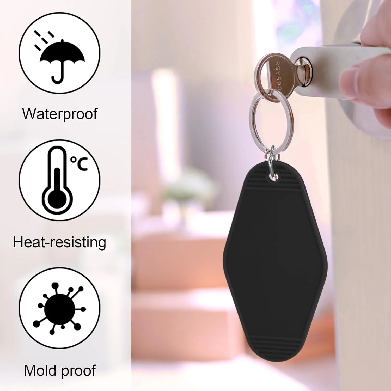 LOTMER 20/30/40/80 PCS Hotel Keychain Blank with Key Rings, 40 Colors Motel Keychain Sublimation Key Chains for DIY Keychains