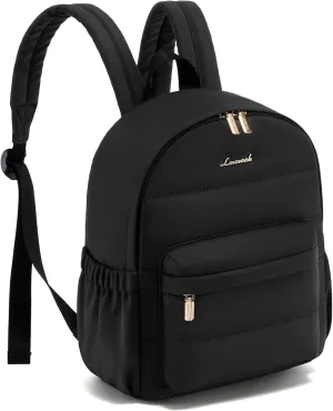 LOVEVOOK Mini Backpack Purse for Women, Small Puffer Lightweight Backpack, Casual Daily Daypack Purse for Women, Cute bag with Anti-theft Pocket for Travel-Black