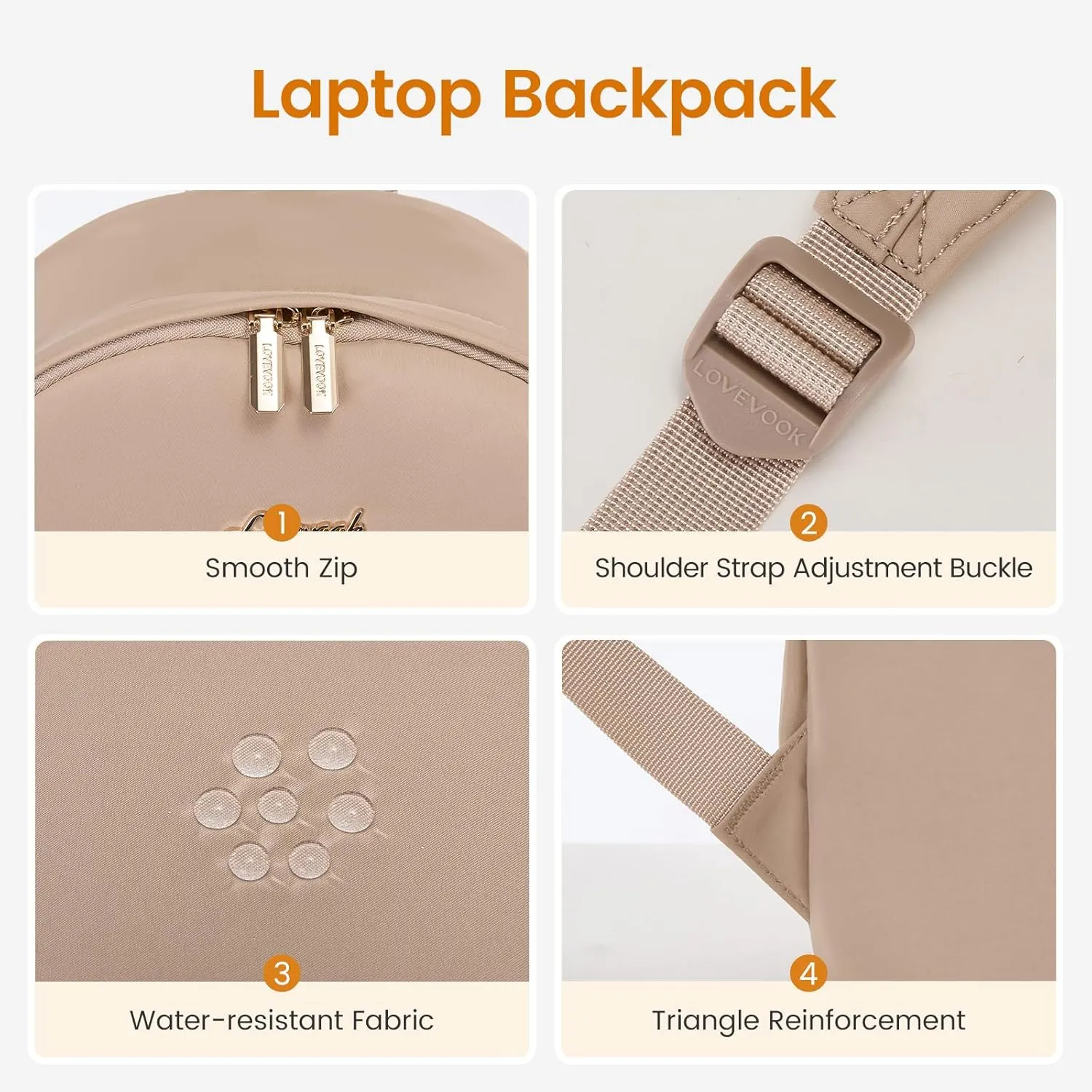 LOVEVOOK Mini Backpack Purse for Women, Small Puffer Lightweight Backpack, Casual Daily Daypack Purse for Women, Cute bag with Anti-theft Pocket for Travel-Khaki