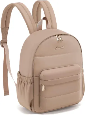 LOVEVOOK Mini Backpack Purse for Women, Small Puffer Lightweight Backpack, Casual Daily Daypack Purse for Women, Cute bag with Anti-theft Pocket for Travel-Khaki