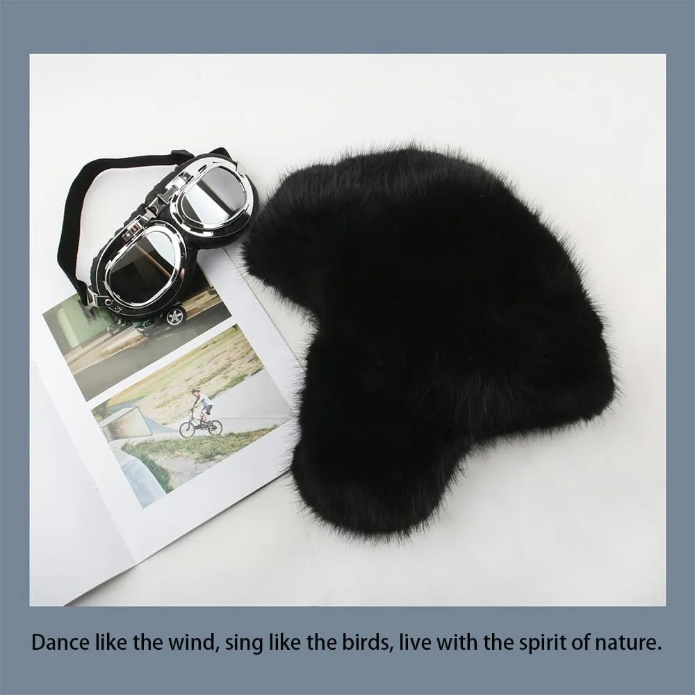 Luxurious Faux Mink Fur Ladies Trapper HatPure Color Simplistic Womens Winter HatFurry Ushanka Warm Hat