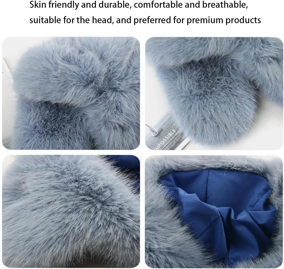 Luxurious Faux Mink Fur Ladies Trapper HatPure Color Simplistic Womens Winter HatFurry Ushanka Warm Hat