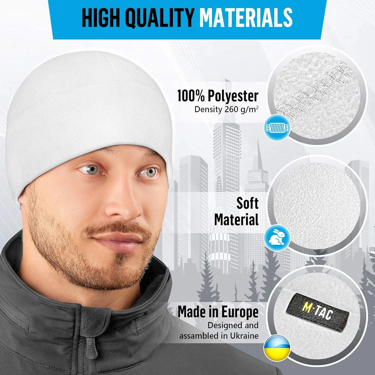 M-Tac Fleece Watch Cap - Army Military Tactical Beanie Hat Winter Skull Cap