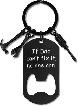 MAIBAOTA Keychain Gifts for Dad Grandpa Uncle Happy Birthday Gift Father's Day If Dad Grandpa Uncle Can't Fix It No One Can