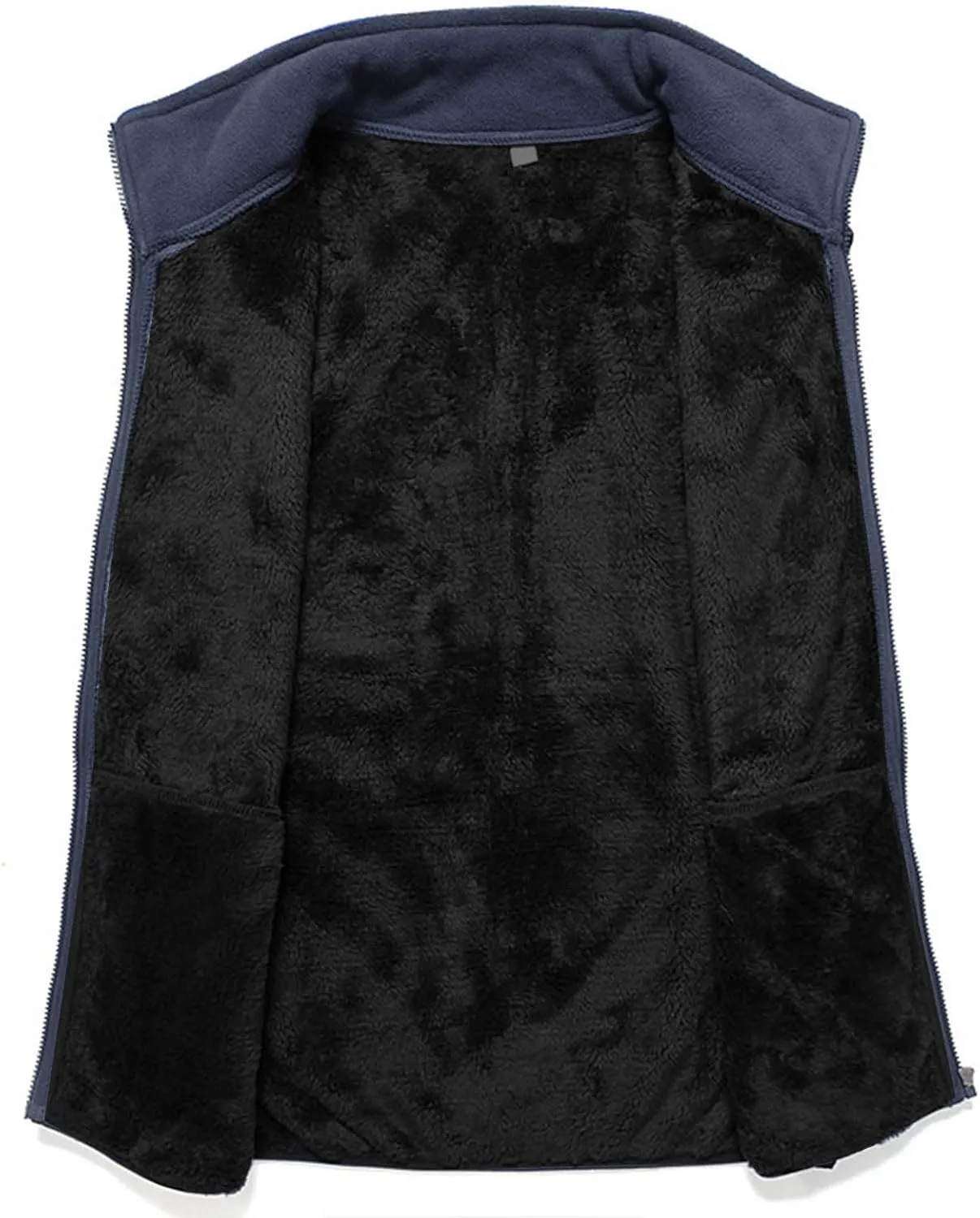 Men Fleece Vest Full Zip Outerwear Vests Plus Size Winter Vest Sleeveless Fleece Jackets Big and Tall Thermal Vest
