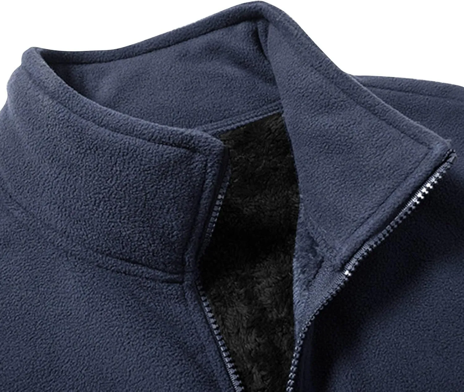 Men Fleece Vest Full Zip Outerwear Vests Plus Size Winter Vest Sleeveless Fleece Jackets Big and Tall Thermal Vest
