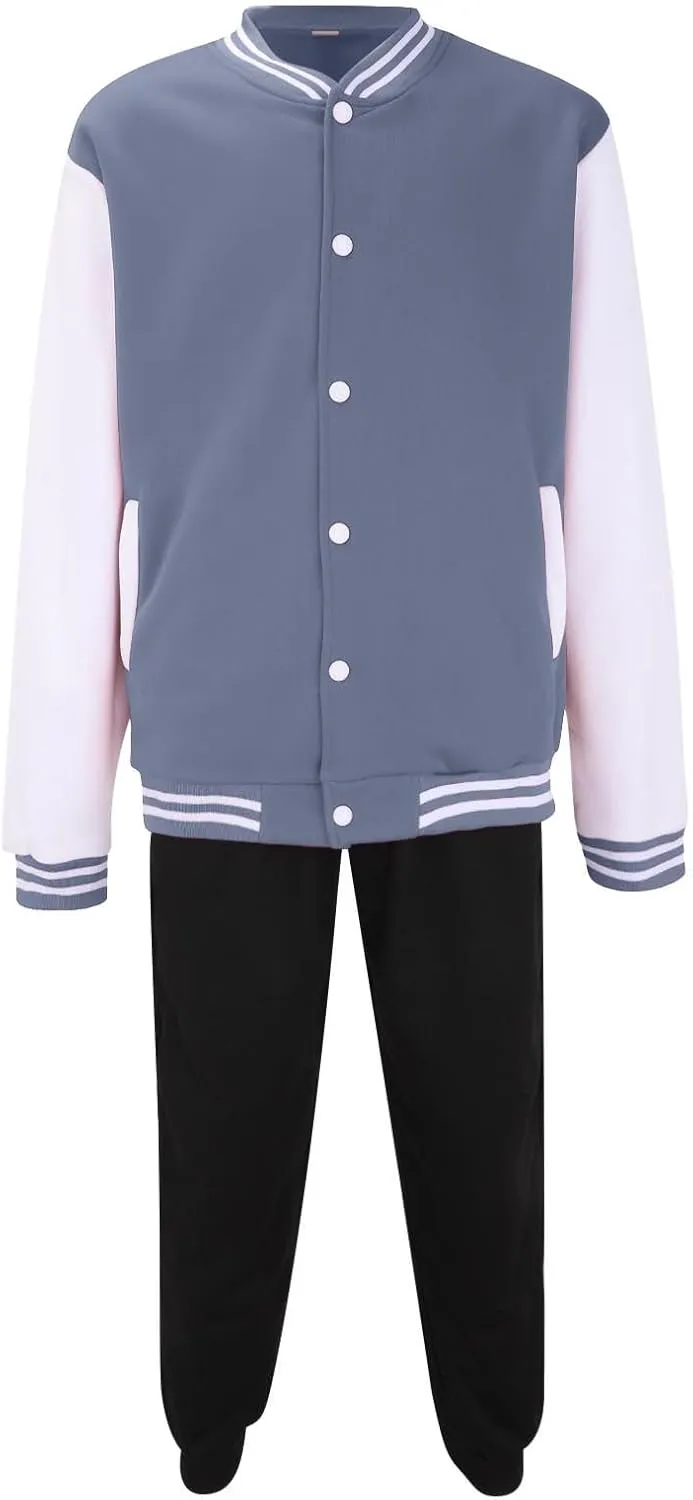Mens 2 Pieces Tracksuits Full Zip Running Jogging Sweatsuit Athletic Sports Set Stripe Print Jacket & Sweatpants