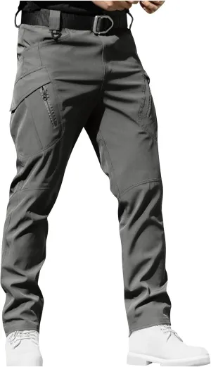 Mens Cargo Pants Slim Fit Casual Stretch Multi Pockets Hiking Stylish Tactical Trousers Quick Dry with Belt Loops S-3XL