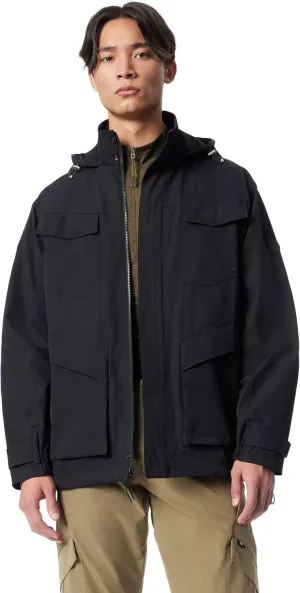 Men's Cross Park Hidden Hood Zip Front Parka Jacket with Water Repellent Standard