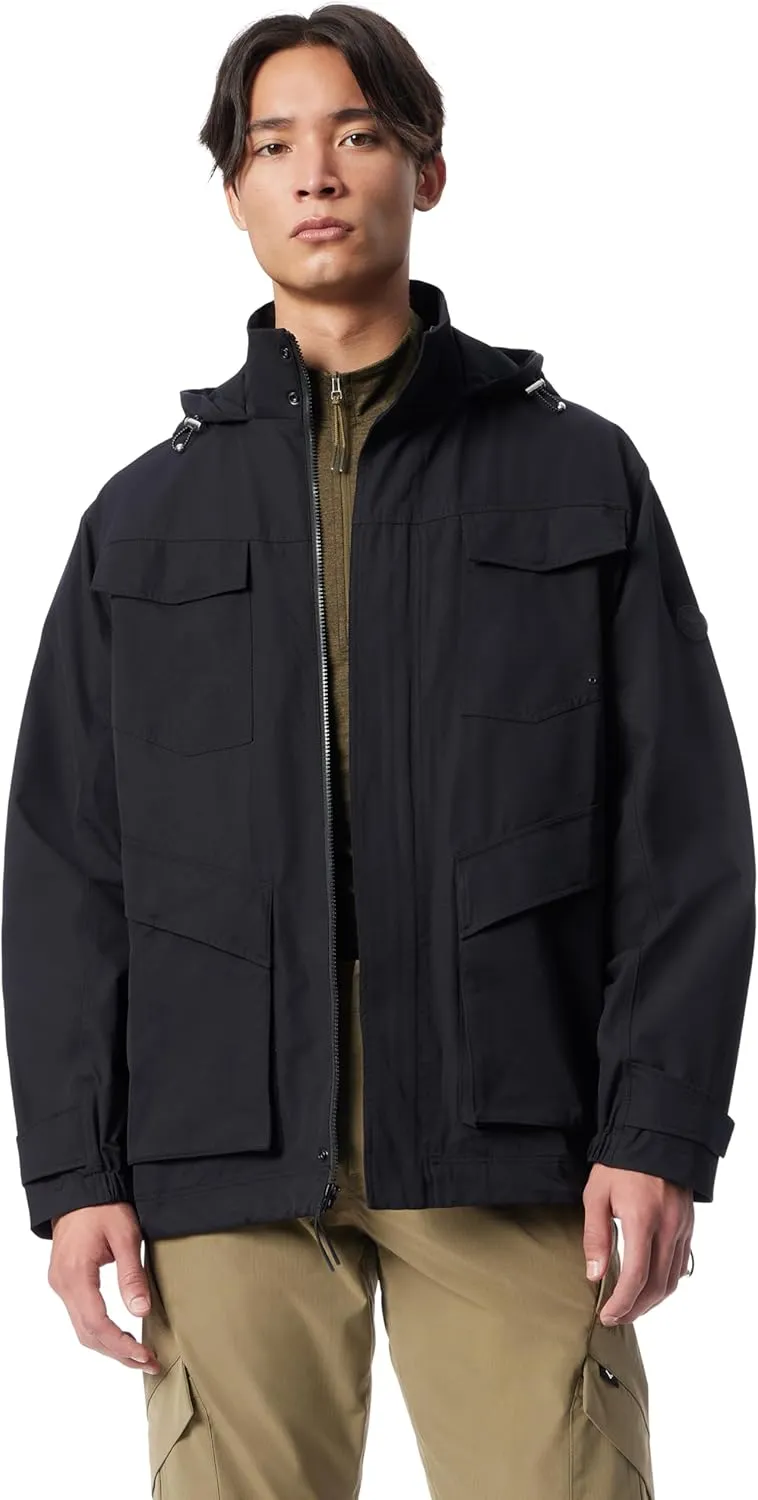 Men's Cross Park Hidden Hood Zip Front Parka Jacket with Water Repellent Standard