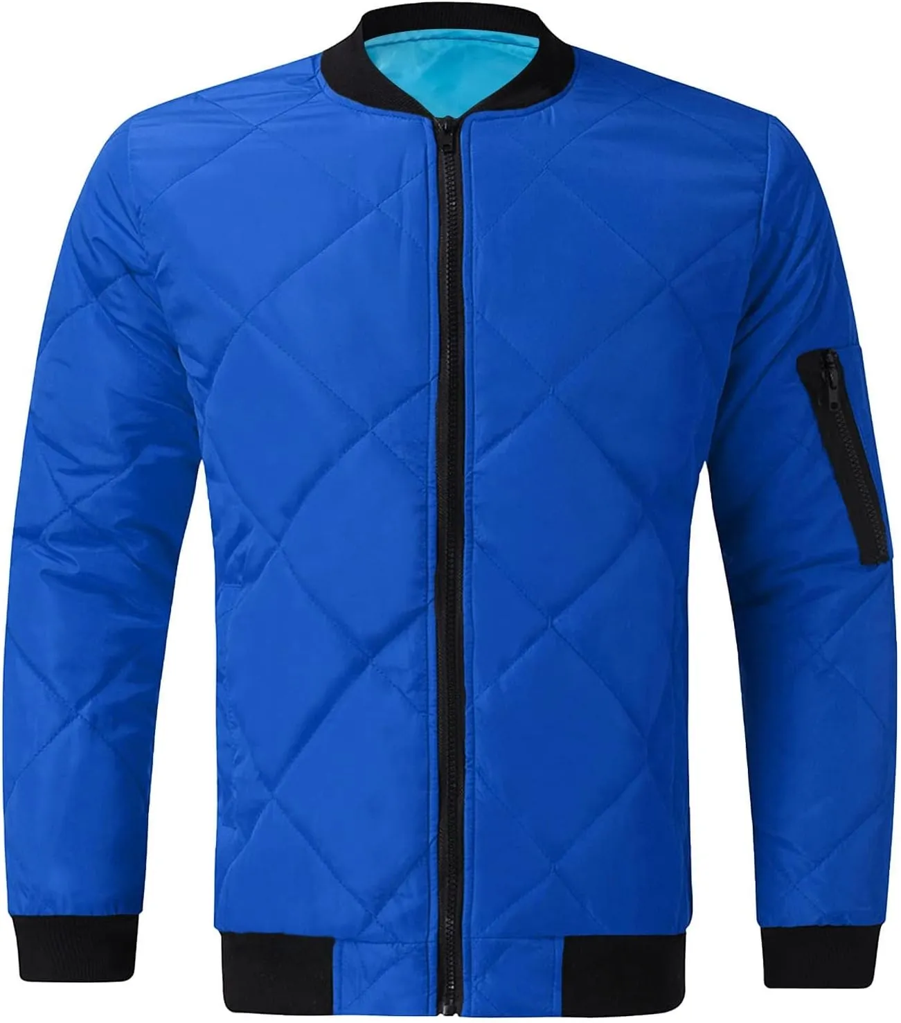 Men's Insulated Winter Coats Lightweight Full Zip Quilted Bomber Jackets Padded Puffer Coats for Travel Cold Weather