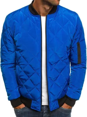 Men's Insulated Winter Coats Lightweight Full Zip Quilted Bomber Jackets Padded Puffer Coats for Travel Cold Weather