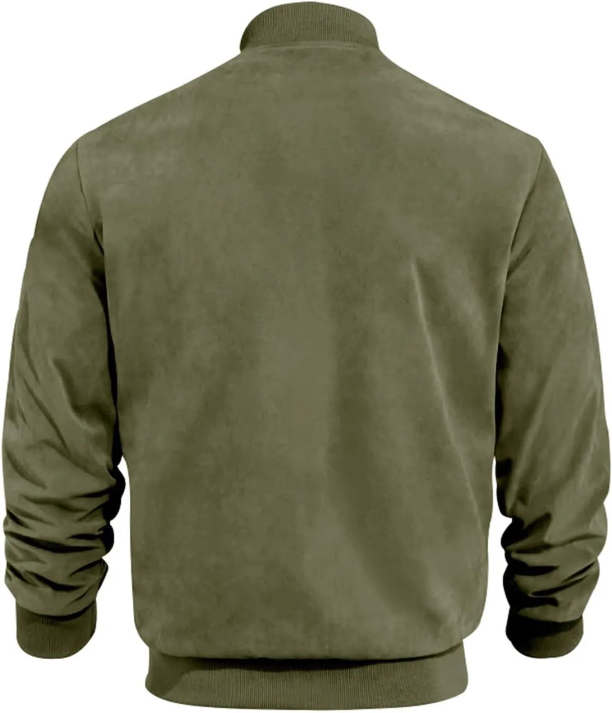 Mens Lightweight Jacket Flight Bomber Jacket Suede Full Zip Casual Softshell Jacket Outwear Pockets Thin Windbreaker