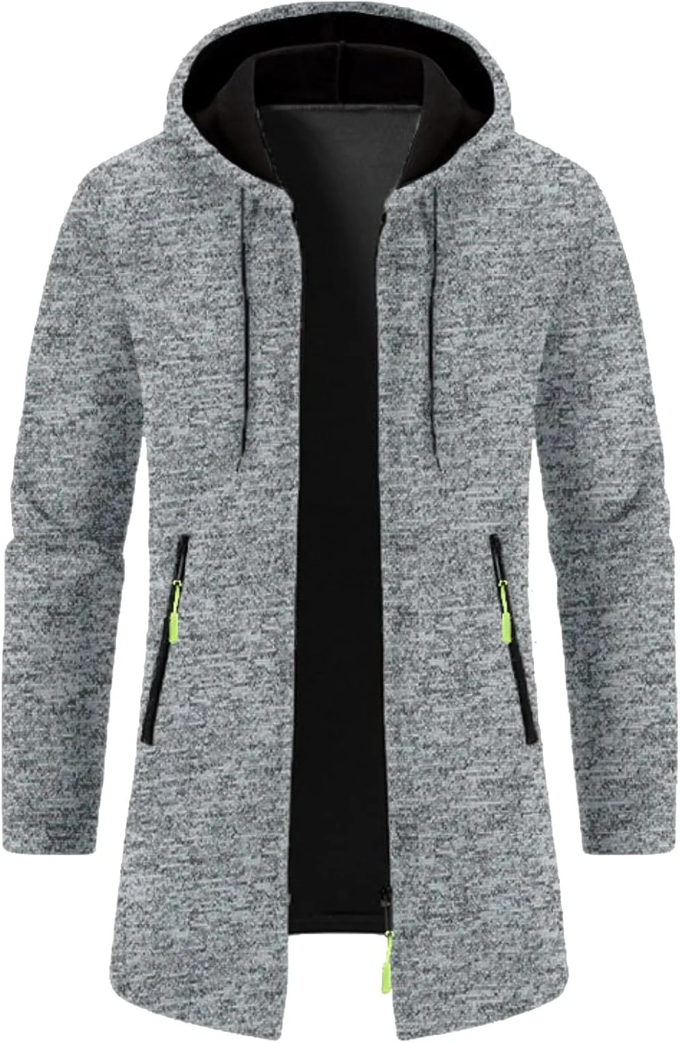 Men's Thicken Hooded Cardigan Sweater 2023 Winter Thermal Sweaters Coat Full Zip Quilted Jacket Business Casual Knit Outwear