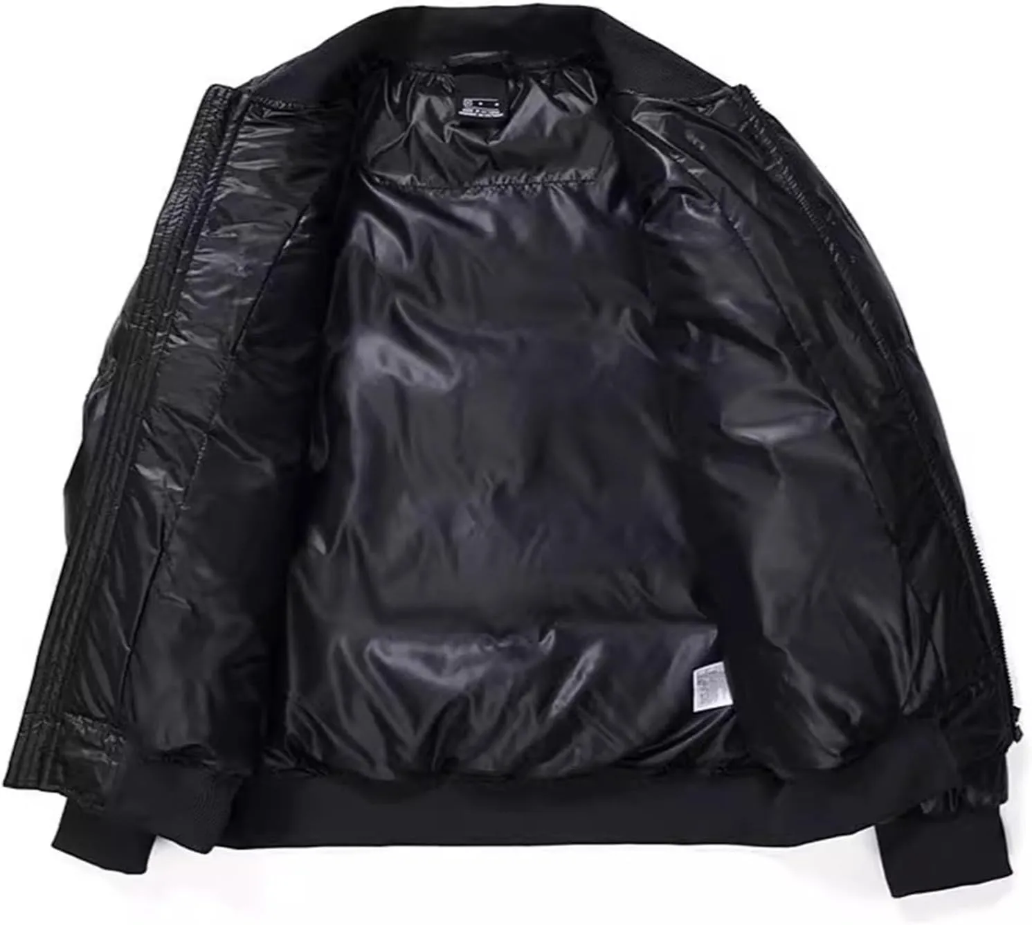 Mens Warm Winter Coat Full Zip Puffer Jacket Bomber Jacket Snow Waterproof Down Jackets Outdoor Padded Jacket