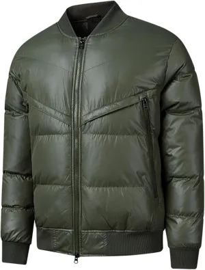 Mens Warm Winter Coat Full Zip Puffer Jacket Bomber Jacket Snow Waterproof Down Jackets Outdoor Padded Jacket