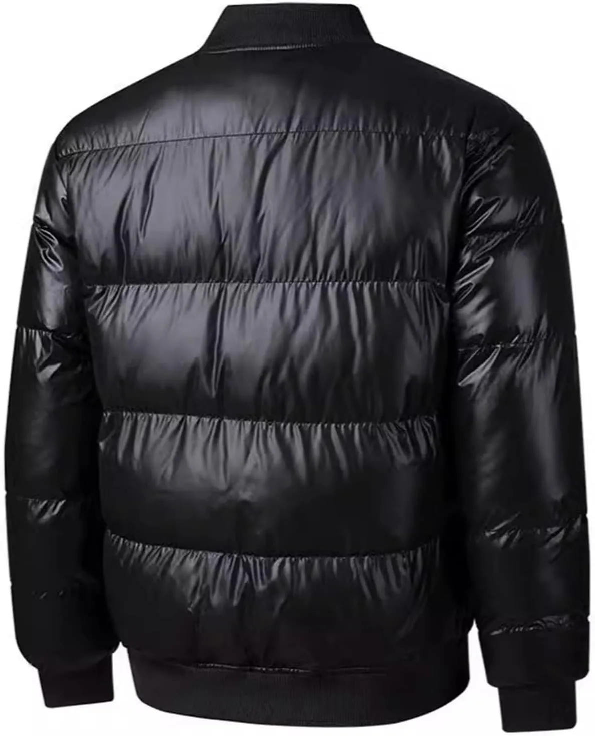 Mens Warm Winter Coat Full Zip Puffer Jacket Bomber Jacket Snow Waterproof Down Jackets Outdoor Padded Jacket