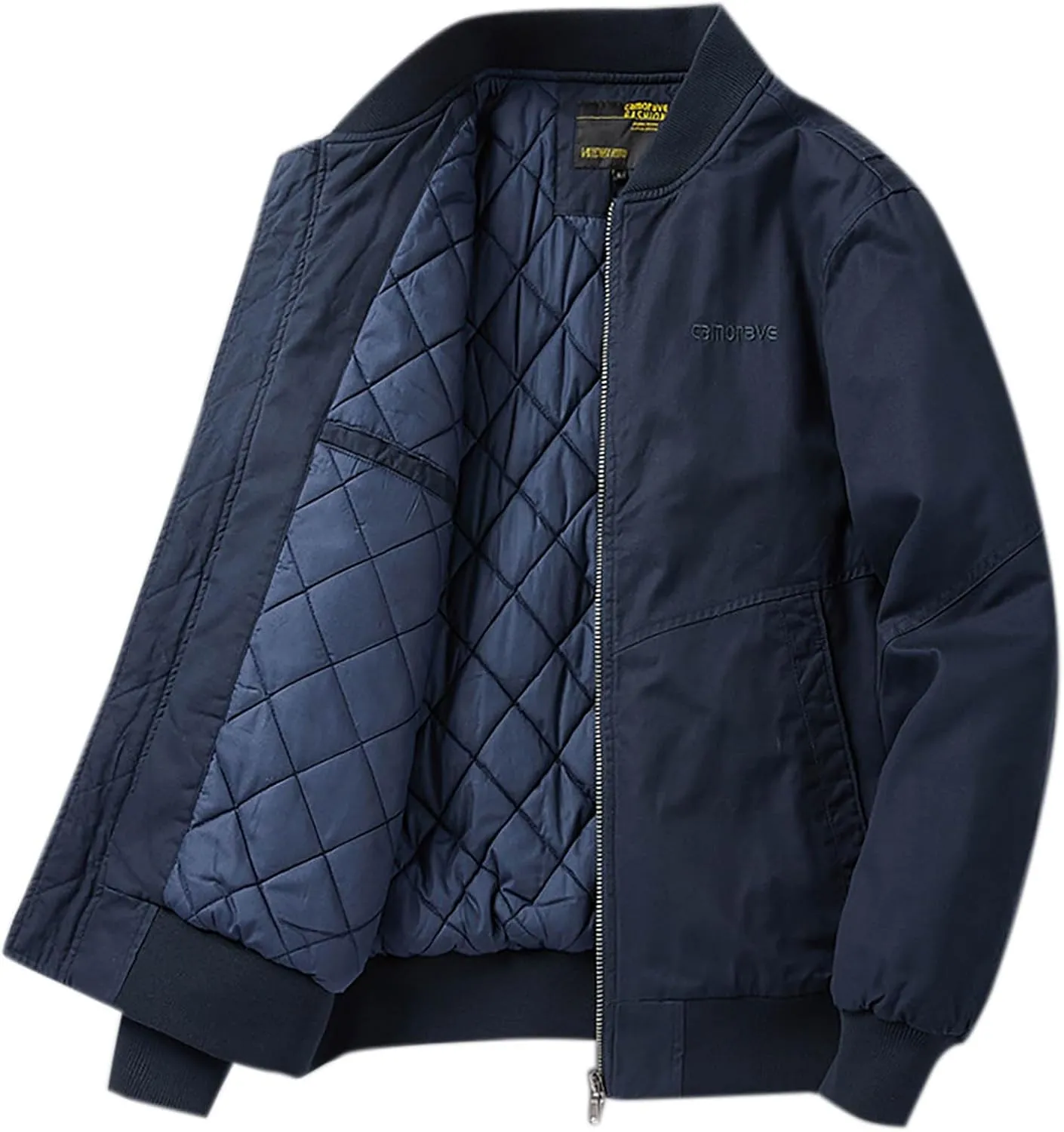 Men's Winter Jacket Zip up Quilted Jacket Padded Windbreaker Warm Flight Jacket Casual Plus Size Jacket Thermal Outwear